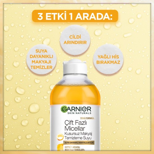 Garnier Çift Fazlı Micellar Kusursuz Makyaj Temizleme Suyu 100 ml
