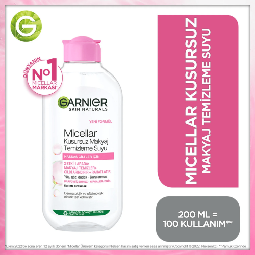 Garnier Micellar Kusursuz Makyaj Temizleme Suyu 200 ml x 2 Adet