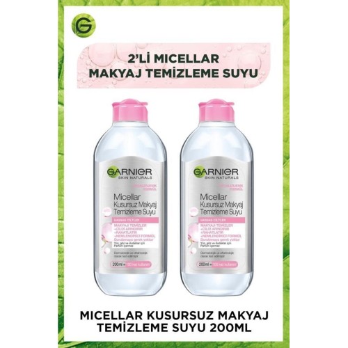 Garnier Micellar Kusursuz Makyaj Temizleme Suyu 200 ml x 2 Adet