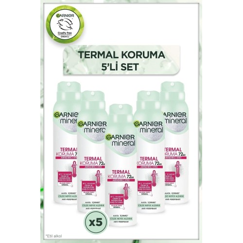 Garnier Mineral Termal Koruma Sprey Deodorant 150 ml x 5 Adet Garnier Mineral Termal Koruma Sprey Deodorant 150 ml x 5 Adet