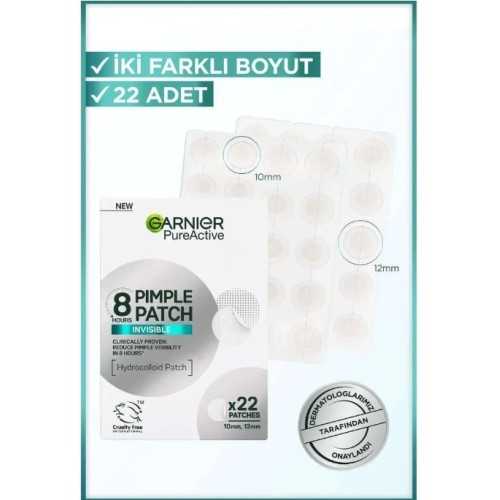 Garnier Pure Active Pimple Patch Invisible Sivilce Karşıtı Bant 22 li x 2 Adet