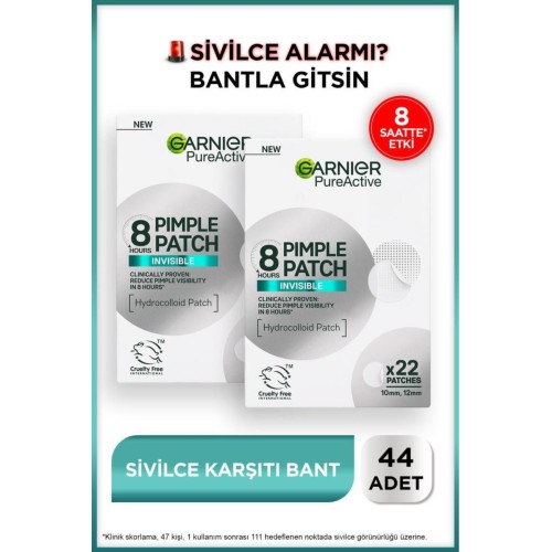 Garnier Pure Active Pimple Patch Invisible Sivilce Karşıtı Bant 22 li x 2 Adet