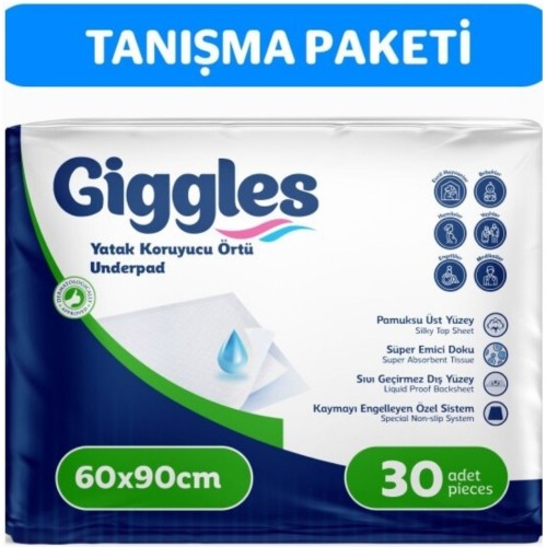 Giggles Yatak Koruyucu Örtüsü 60x90 30 lu Giggles Yatak Koruyucu Örtüsü 60x90 30 lu
