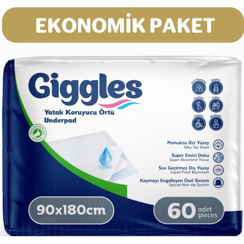 Giggles Yatak Koruyucu Örtü 90x180 cm 30 lu x 2 Adet