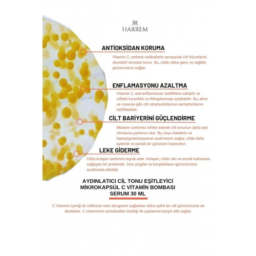 Harrem Aydınlatıcı Cilt Tonu Eşitleyici C Vitamin Serum 30 ml Harrem Aydınlatıcı Cilt Tonu Eşitleyici C Vitamin Serum 30 ml