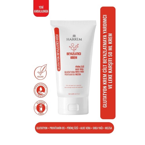 Harrem Glutatyon Beyazlatıcı Leke Karşıtı Yenileyici Krem 50 ml Harrem Glutatyon Beyazlatıcı Leke Karşıtı Yenileyici Krem 50 ml
