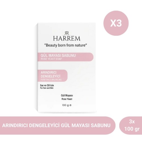 Harrem Gül Mayası Sabunu 100 gr x 3 Adet