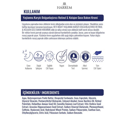 Harrem Reti-Night Yaşlanma Karşıtı Gece Bakım Kremi 50 ml