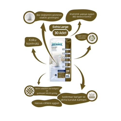 Jender Normal Emici Külot Orta Boy 30 lu
