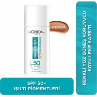 Loreal Paris Bright Reveal Spf 50 Leke Karşıtı Fluid Medium Günlük Yüz Güneş Kremi 50 ml
