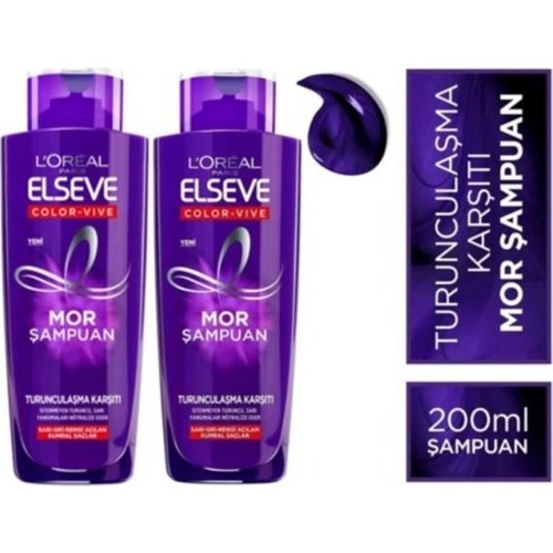 Loreal Paris Elseve Turunculaşma Karşıtı Mor Şampuan 200 ml x 2 Adet