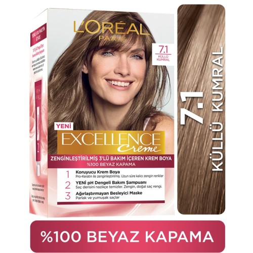 Loreal Paris Excellence Creme 7.1 Küllü Kumral Saç Boyası x 2 Adet