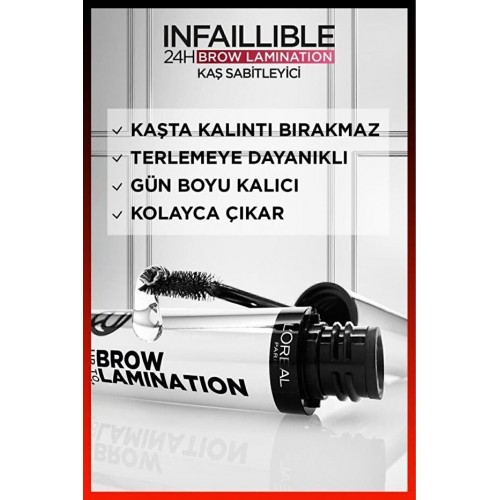 Loreal Paris Infaillible 24H Brow Lamination Şeffaf Kaş Sabitleyici Loreal Paris Infaillible 24H Brow Lamination Şeffaf Kaş Sabitleyici