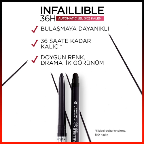 Loreal Paris Infaillible Automatic Jel Göz Kalemi Yoğun Siyah Loreal Paris Infaillible Automatic Jel Göz Kalemi Yoğun Siyah