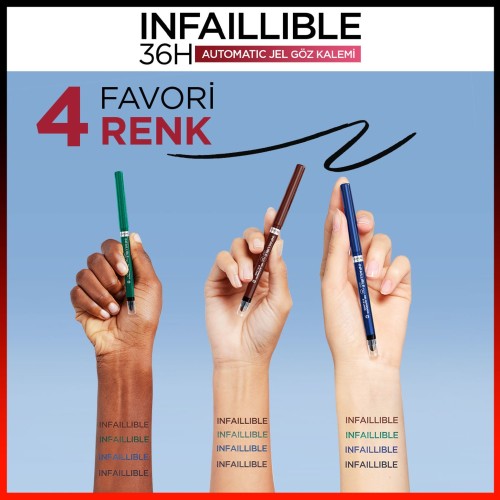 Loreal Paris Infaillible Automatic Jel Göz Kalemi Yoğun Siyah Loreal Paris Infaillible Automatic Jel Göz Kalemi Yoğun Siyah