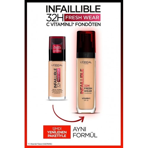 Loreal Paris Infaillible C Vitaminli Fondöten - 130 True Beige Loreal Paris Infaillible C Vitaminli Fondöten - 130 True Beige