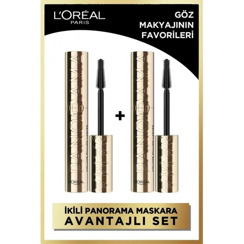 Loreal Paris Panorama Hacim Veren Maskara Koyu Kahverengi x 2 Adet