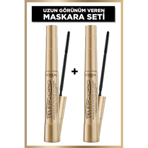 Loreal Paris Telescopic Maskara Gold Black x 2 Adet Loreal Paris Telescopic Maskara Gold Black x 2 Adet