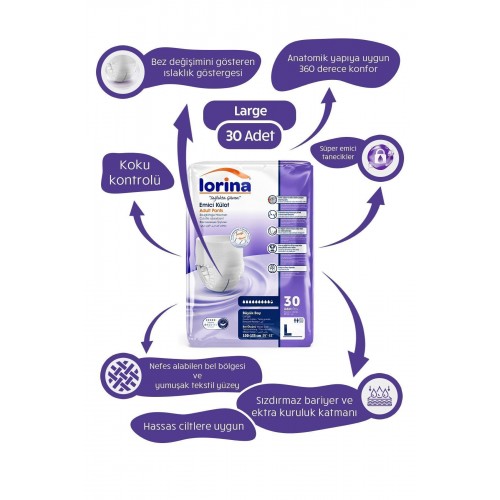 Lorina Plus Emici Külot Büyük Boy 30 lu