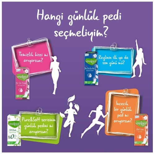 Molped Günlük Ped Süper Ekonomik Yoğun Koruma 60 lı x 4 Adet Molped Günlük Ped Süper Ekonomik Yoğun Koruma 60 lı x 4 Adet