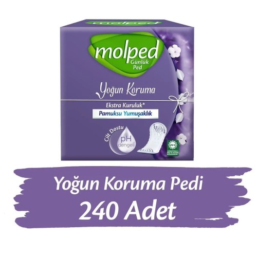 Molped Günlük Ped Süper Ekonomik Yoğun Koruma 60 lı x 4 Adet Molped Günlük Ped Süper Ekonomik Yoğun Koruma 60 lı x 4 Adet