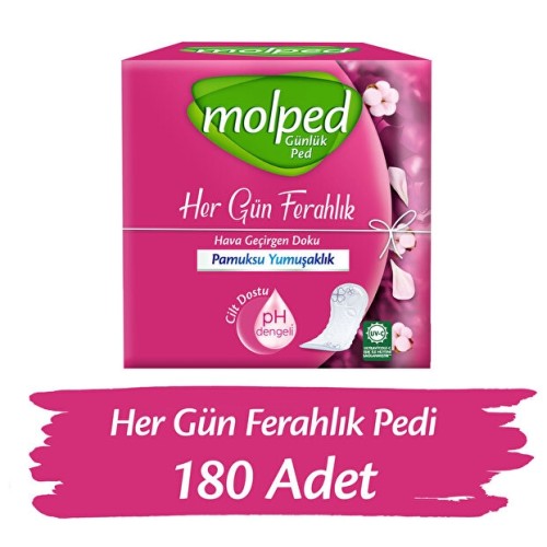 Molped İnce Günlük Ped Parfümsüz (180 Adet)