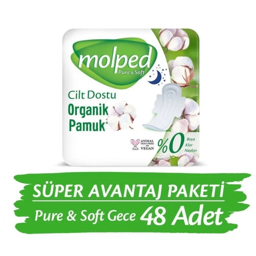 Molped Pure Soft Ekonomik Hijyenik Ped Gece 16 lı x 3 Adet