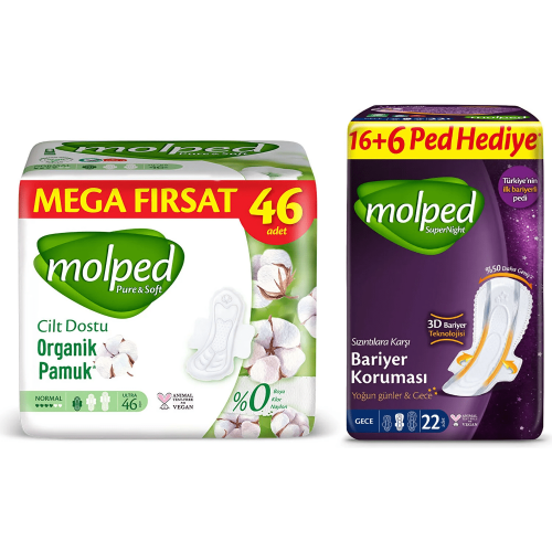Molped Pure Soft Normal 46 lı Supernıght 22 li Gece&Gündüz Paketi 