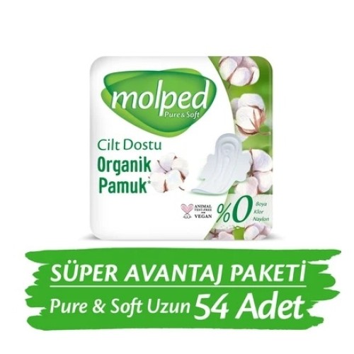 Molped Pure Soft Ekonomik Hijyenik Ped Uzun 18 li x 3 Adet