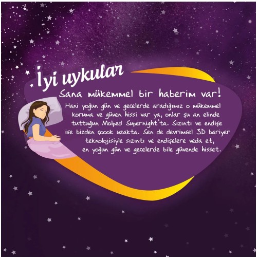 Molped SüperNight 3D Bariyerli Önü Uzun Süper Gece 14 lü x 3 Adet Molped SüperNight 3D Bariyerli Önü Uzun Süper Gece 14 lü x 3 Adet