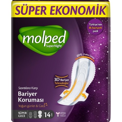 Molped Supernight Hijyenik Ped Süper Gece 14 lü