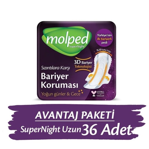 Molped Supernight Hijyenik Ped Uzun 18 li x 2 Adet