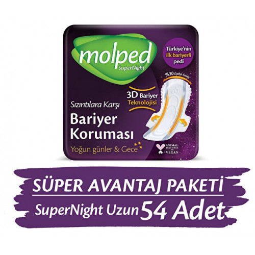 Molped Supernight Uzun Süper Ekonomik Ped 18 li x 3 Adet Molped Supernight Uzun Süper Ekonomik Ped 18 li x 3 Adet