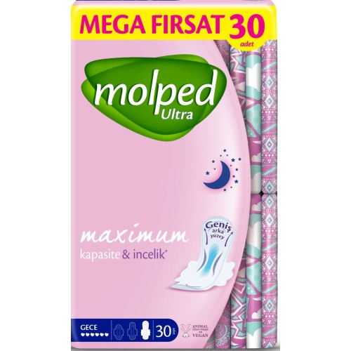 Molped Ultra Anatomik Hijyenik Ped Gece 30 lu