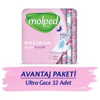 Molped Ultra Hijyenik Ped Anatomik Gece Süper Ekonomik 16 x 2 Adet