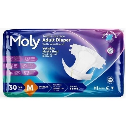 Moly Belbantlı Hasta Bezi Orta Boy 30 lu