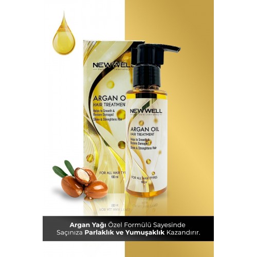 New Well Saç Hacimlendirici Onarıcı Argan Özlü Saç Bakım Yağı 100 ml New Well Saç Hacimlendirici Onarıcı Argan Özlü Saç Bakım Yağı 100 ml
