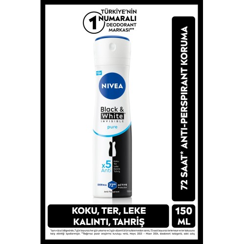 Nivea Black & White Invisible Pure 150 ml