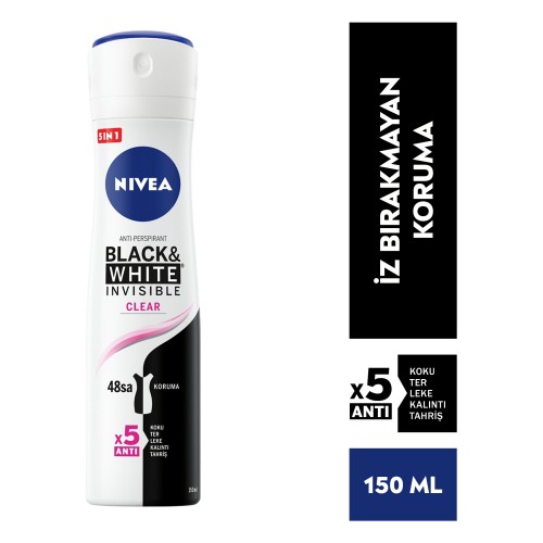 Nivea Black&White Invisible Clear Sprey Deodorant 150 ml