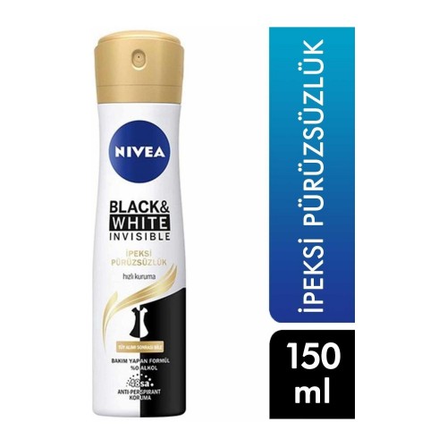 Nivea Black&White Invisible İpeksi Sprey Deodorant 150 ml