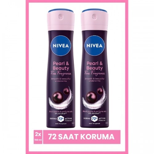 Nivea Kadın Sprey Deodorant Pearl & Beauty Fine Fragrance 150 ml x 2 Adet