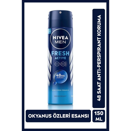Nivea Men Fresh Active Deodorant Pudrasız 150 ml