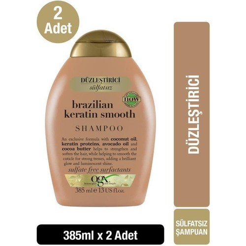 Ogx Brazilian Keratin Therapy Düzleştirici Etkili Şampuan 385 ml 2 li