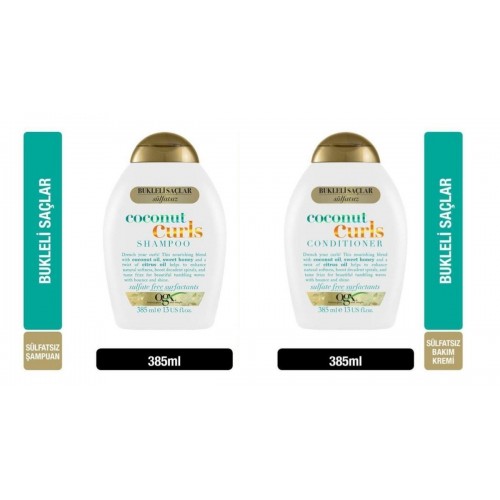Ogx Nemlendirici Coconut Curls Şampuan 385 ml + Saç Kremi 385 ml