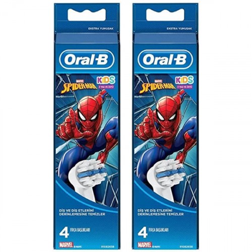 Oral-B Çocuklar İçin Diş Fırçası Yedek Başlığı Spiderman 4 lü x 2 Adet