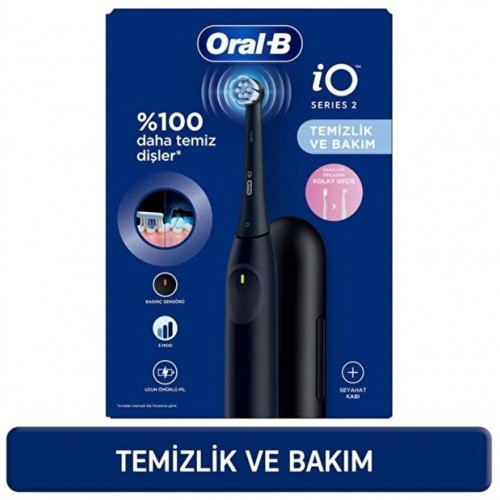 Oral-B iO 2 Şarjlı Diş Fırçası Siyah Seyahat Kabı Dahil