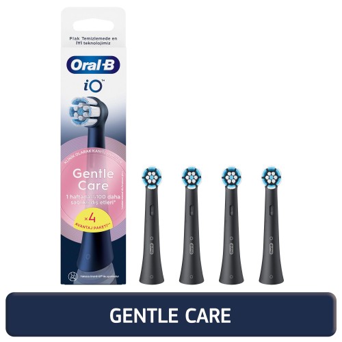 Oral-B iO Gentle Care Siyah Diş Fırçası Yedek Başlığı 4 lü
