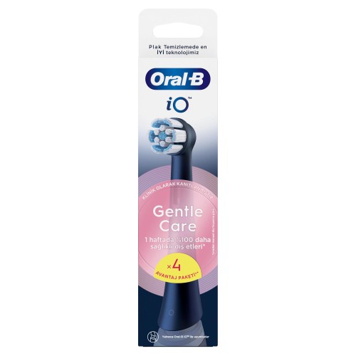 Oral-B iO Gentle Care Siyah Diş Fırçası Yedek Başlığı 4 lü