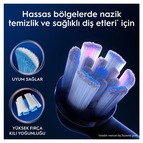 Oral-B iO Gentle Care Siyah Diş Fırçası Yedek Başlığı 4 lü