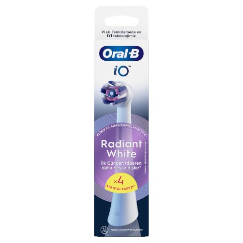 Oral-B iO Radiant White Beyaz Diş Fırçası Yedek Başlığı 4 lü